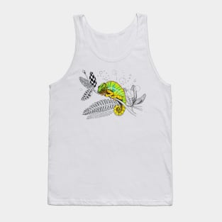 Colorful Panther Chameleon Doodle Tank Top